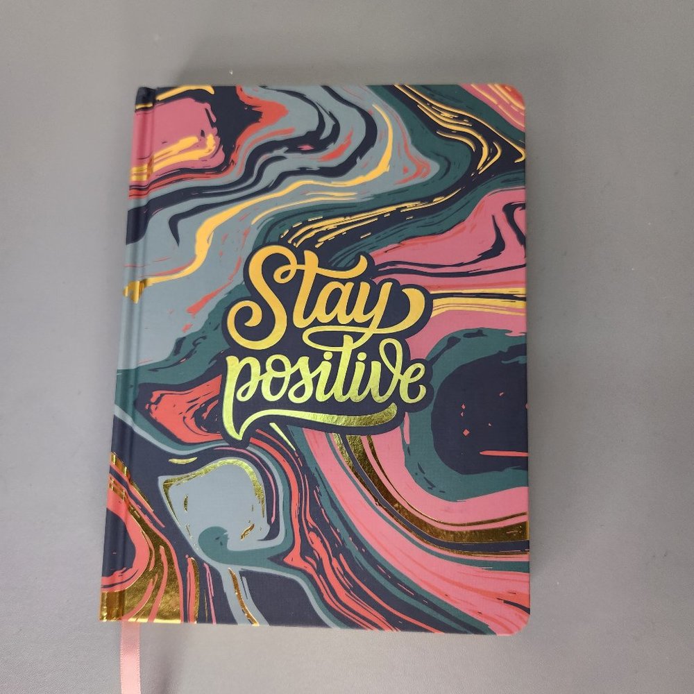 Stay Positive Lined Journal with Golden Edges